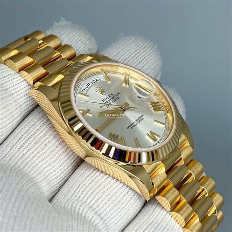 rolex day date 40 silber|rolex day date 40 yellow gold.